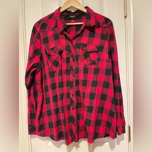 Torrid Red and Black Buffalo Plaid Shirt